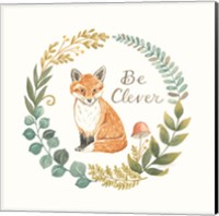 Framed 'Be Clever Fox' border=