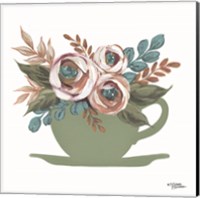 Framed Floral Coffee Cup