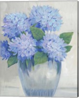 Framed 'Blue Hydrangeas in Vase II' border=