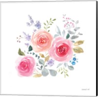 Framed 'Lush Roses IV' border=