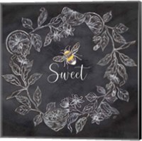 Framed Bee Sentiment Wreath Black IV-Sweet