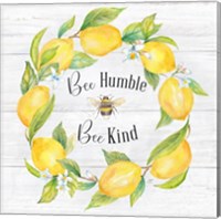 Framed Lemons & Bees Sentiment  woodgrain I