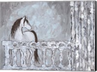 Framed Farm Sketch Horse stable