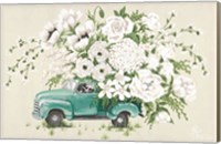 Framed White Floral Truck