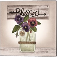 Framed 'Pansy Blessing' border=