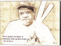 Framed Babe Ruth Sketch