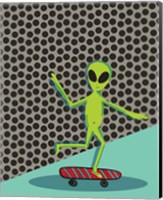 Framed Skating Alien