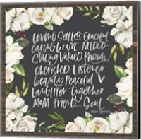 Framed Mom Adjectives in Floral