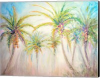 Framed Watercolor Palms Scene