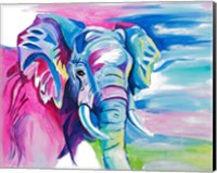 Framed Fun Colorful Elephant