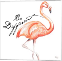 Framed 'Be Different Flamingo I' border=