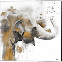 Framed Water Elephant with Gold