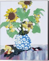 Framed Sunflowers In Decorative Vase