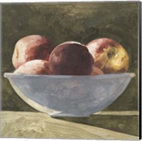 Framed 'Bowl of Peaches II' border=