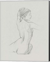 Framed 'Female Back Sketch II' border=