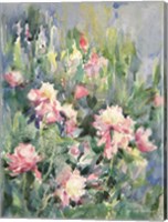 Framed Watercolor Garden of Roses