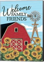 Framed Welcome Family & Friends Barn