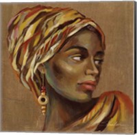 Framed 'African Beauty I' border=