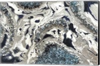 Framed Blue Silver Marble landscape