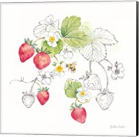 Framed 'Berries and Bees II' border=