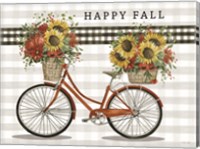 Framed Happy Fall Bicycle