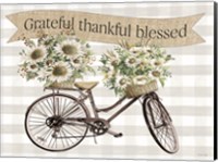 Framed Grateful, Thankful, Blessed Bicycle