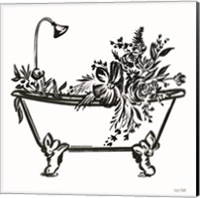 Framed 'Vintage Floral Tub I' border=