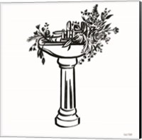 Framed 'Vintage Floral Sink' border=