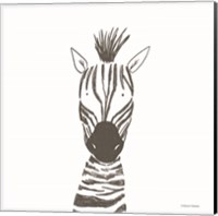 Framed Zebra Line Drawing