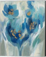 Framed Blue Fairy Tale Floral II