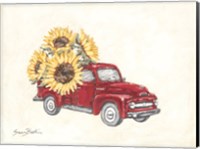 Framed Sunflower Farm Truck