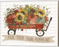 Framed Pick Your Own Pumpkins Wagon