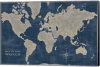 Framed World Map Collage Deep