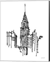 Framed Chrysler Building Sketch