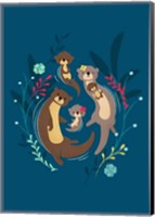 Framed Otter Family