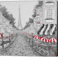 Framed 'Splash Of Red In Paris I' border=