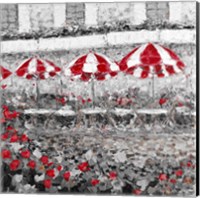 Framed 'Splash Of Red In Paris II' border=