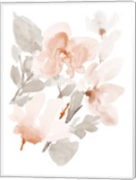 Framed Peach Tranquil Florals II