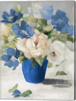 Framed Shades Of Blue Floral