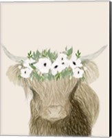 Framed Floral Crowned Bull