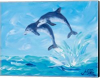 Framed Soaring Dolphins I