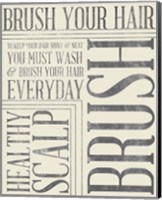 Framed 'Bath Reminders in Gray I' border=