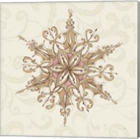 Framed 'Elegant Season Snowflake I Pink' border=