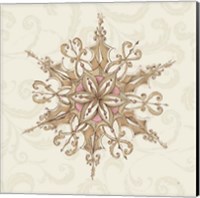 Framed 'Elegant Season Snowflake I Pink' border=