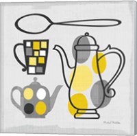 Framed 'Modern Kitchen Square IV Yellow' border=