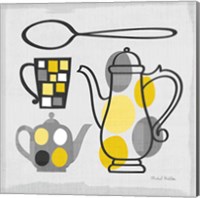 Framed 'Modern Kitchen Square IV Yellow' border=