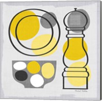 Framed 'Modern Kitchen Square II Yellow' border=