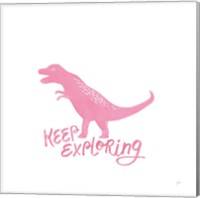 Framed 'Dino Inspiration VIII Pink' border=