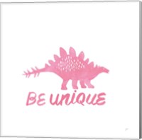 Framed 'Dino Inspiration VII Pink' border=