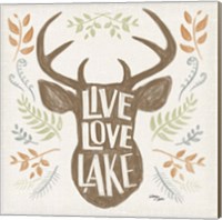 Framed 'Lake Life III Green' border=